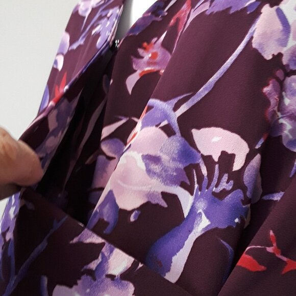 Nwt Who What Wear Purple Floral Wrap Dress - Picture 8 of 16